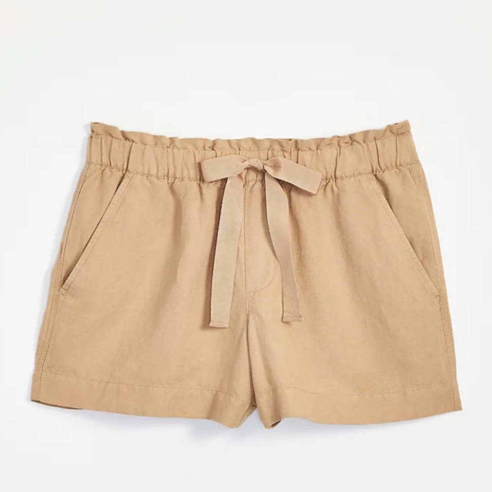 NWT LOFT linen blend drawstring shorts XS